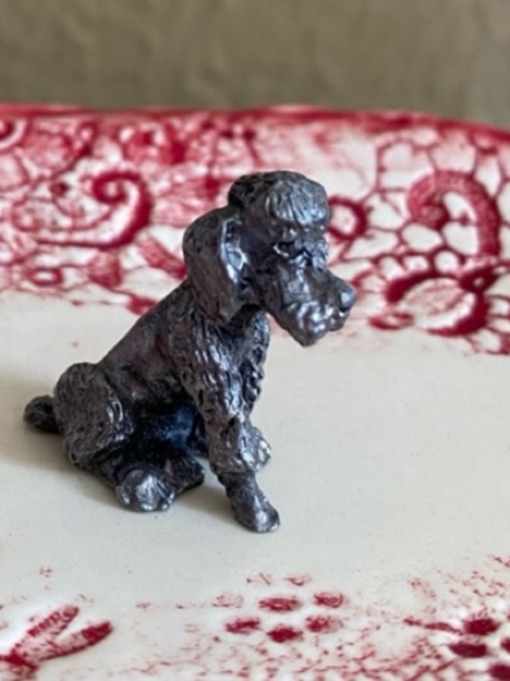 🩶Vintage🩶Pewter Miniature Puppy Figurine